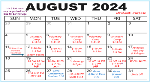 August Calendar